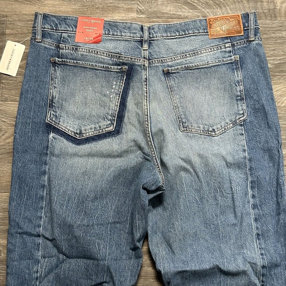 NWT Lucky Jeans Size 18 / 34 Legend Easy Rider Boot Cut Medium Wash Three Charms - Picture 9 of 16